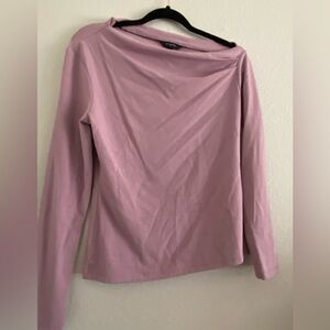Banana Republic Soft Luxe Top Asymmetrical Long Sleeve M Purple Jasmine